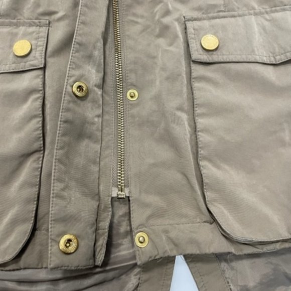 BCBGMaxAzria | Gold/Beige Metallic Trench Coat with lots of features ~ Size L - Picture 3 of 15
